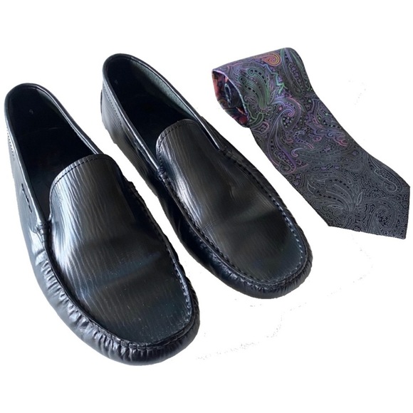 Tod's ✦ Gommino Driving Shoes Slip On Loafer ✦ Black Textured Leather ✦ UK9 US10 - Picture 14 of 16
